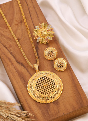 YEMBON Brass Gold-plated Multicolor Jewellery Set(Pack of 1)