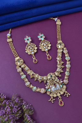 Meira Jewellery Alloy Gold-plated Multicolor Jewellery Set(Pack of 3)