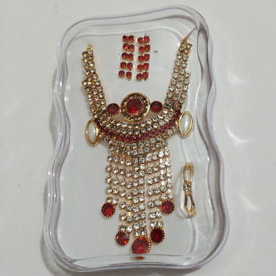 Ahmadtraders Brass Gold-plated Gold, Red Jewellery Set(Pack of 4)