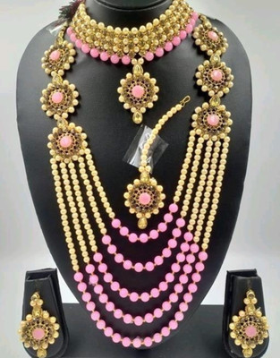 JEWERICHE IMITATION Alloy Pink Jewellery Set(Pack of 1)