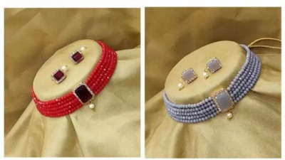 CATALYST Alloy Gold-plated Red, Grey Jewellery Set(Pack of 1)