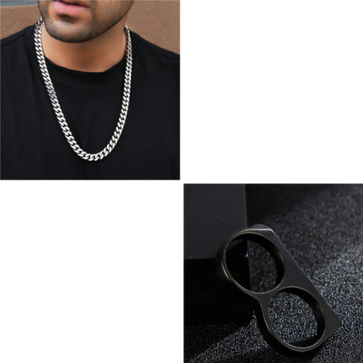 MAATRCHAAYA Stainless Steel Gold-plated, Titanium Gold, Black Jewellery Set(Pack of 2)