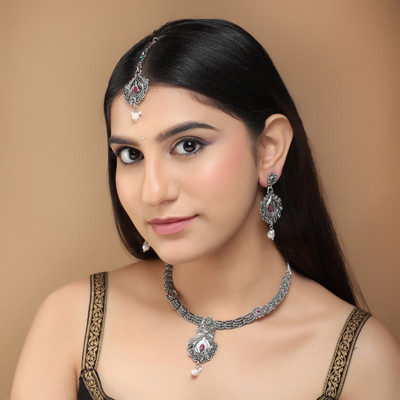 MANSIYAORANGE Copper Sterling Silver Multicolor Jewellery Set(Pack of 4)