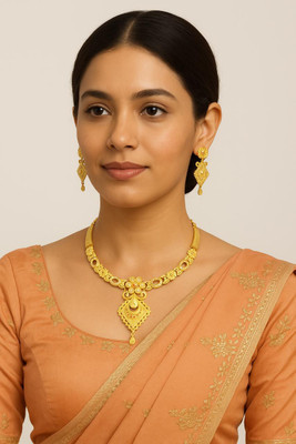 KRINISH Alloy Gold-plated Gold Jewellery Set(Pack of 3)