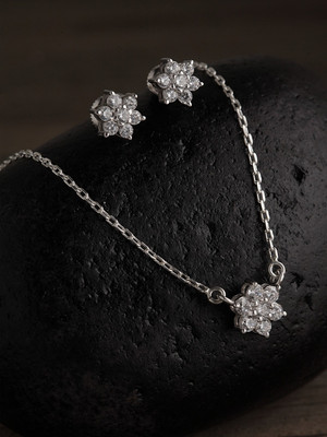 CLARA Sterling Silver Rhodium Silver Jewellery Set(Pack of 1)