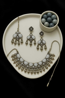 VIDHI ENTERPRISES Alloy White Jewellery Set(Pack of 3)