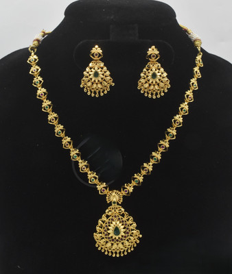 gvg Alloy Gold-plated Green Jewellery Set(Pack of 2)
