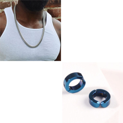 MAATRCHAAYA Stainless Steel Sterling Silver Blue, Silver Jewellery Set(Pack of 2)