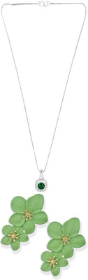 Gauri Fashions Stone Silver, Green Jewellery Set(Pack of 1)