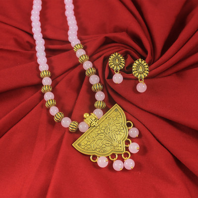 TAP Fashion Copper Gold-plated Purple Jewellery Set(Pack of 2)