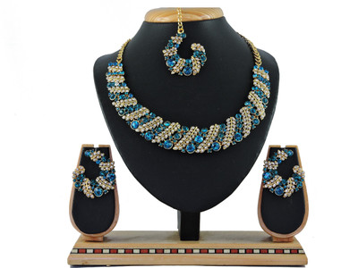 VATSALYA creation Alloy Gold-plated Turquoise Jewellery Set(Pack of 1)