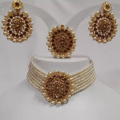 SERAT FAB Dori Gold-plated Gold, White Jewellery Set(Pack of 1)