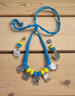 Naman Unique Jewellery Metal, Dori, Alloy Yellow, Blue, Silver Jewellery Set(Pack of 1)