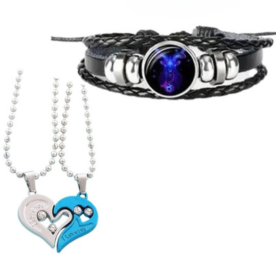 Elanora Jewels Alloy Sterling Silver Blue Jewellery Set(Pack of 2)