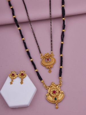 shringar sales Brass Gold Jewellery Set(Pack of 3)