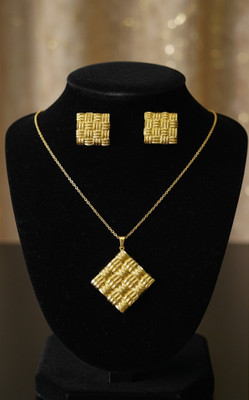 Igshaa Stainless Steel Gold Jewellery Set(Pack of 3)