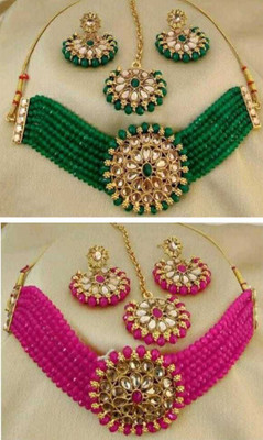 Arbuda Maa Immitation Alloy Gold-plated Multicolor Jewellery Set(Pack of 1)