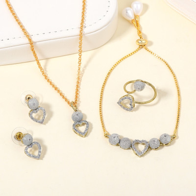 GehenabyEstele Alloy Gold-plated White, Gold Jewellery Set(Pack of 5)