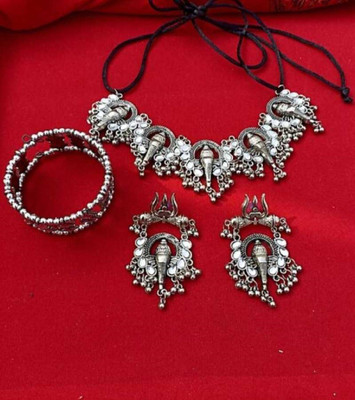 Ruhi Alloy Silver Silver Jewellery Set(Pack of 1)