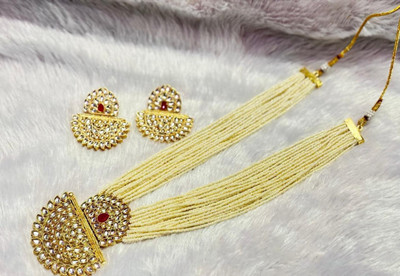 SHYAM Alloy Gold-plated White Jewellery Set(Pack of 1)