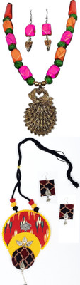 HOUSE OFF COMMON Oxidised Silver Multicolor, Multicolor Jewellery Set(Pack of 2)