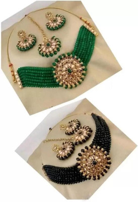 Ruhi Alloy Gold-plated Multicolor Jewellery Set(Pack of 2)