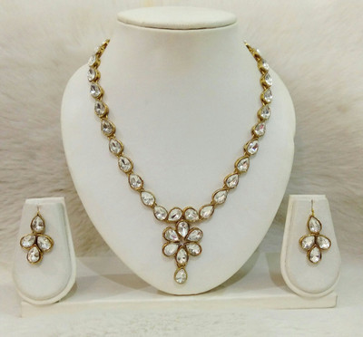 JN Handicraft Alloy Copper White Jewellery Set(Pack of 1)