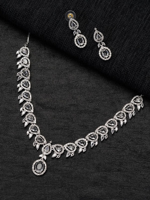 Zoey Brass Silver Silver Jewellery Set(Pack of 3)