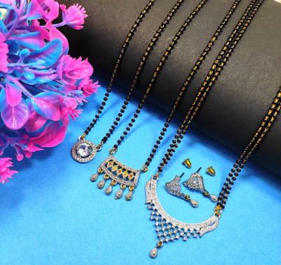 Divyanshi Collection Brass Silver Silver, Black, Gold Jewellery Set(Pack of 1)