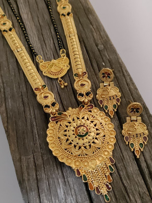 Bhagavati creation Brass Gold-plated Gold Jewellery Set(Pack of 1)