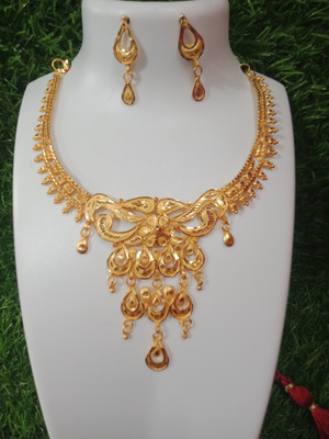 Tanmaniyai Copper Gold-plated Gold Jewellery Set(Pack of 1)
