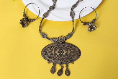 Diva creation Oxidised Silver Black Silver Black Jewellery Set(Pack of 1)