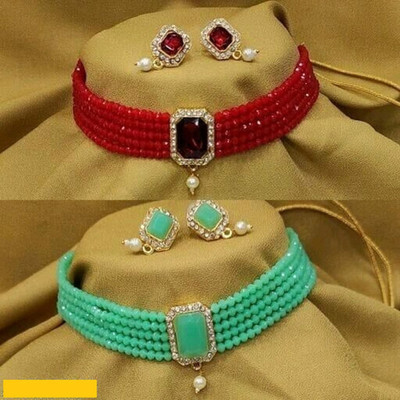 Ruhi Alloy Gold-plated Multicolor Jewellery Set(Pack of 1)
