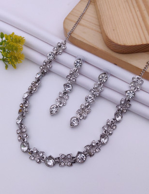 bhanu diam Alloy Silver Rose Gold Jewellery Set(Pack of 1)