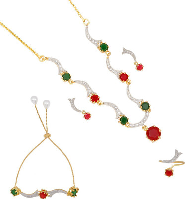 M Creation Alloy Gold-plated Multicolor Jewellery Set(Pack of 1)