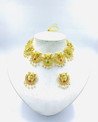 chetna art Alloy Gold-plated Multicolor Jewellery Set(Pack of 1)
