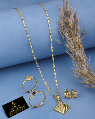 Jewel WORLD Alloy Gold-plated Gold, Silver Jewellery Set(Pack of 1)