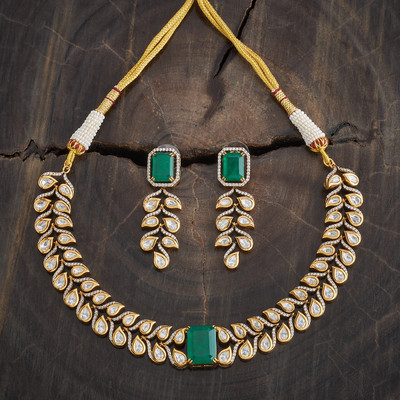 Kushal's Fashion Jewellery Copper Green Jewellery Set(Pack of 3)