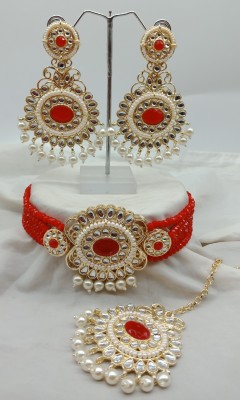 NMimitation Alloy Gold-plated Red, Gold Jewellery Set(Pack of 1)