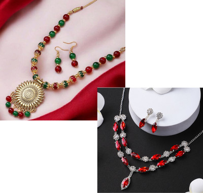 KAPYANSH Alloy Gold-plated Multicolor Jewellery Set(Pack of 2)