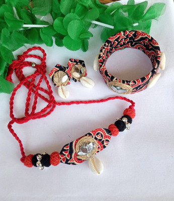 Neha Collection Fabric Multicolor Jewellery Set(Pack of 1)
