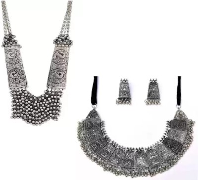 ZUKHRUF Oxidised Silver Silver Silver Jewellery Set(Pack of 2)