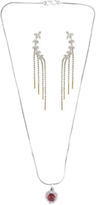 SRK Fashions Alloy Red, Silver Jewellery Set(Pack of 1)