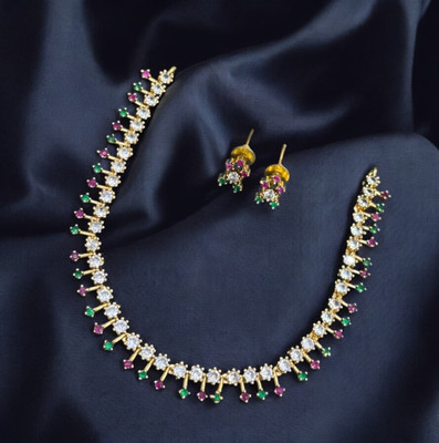 SCG Brass Gold-plated Multicolor Jewellery Set(Pack of 1)