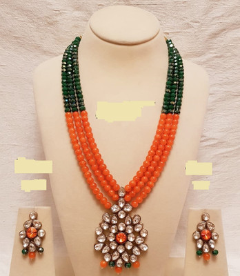 CATALYST Alloy Gold-plated Orange, Green Jewellery Set(Pack of 1)