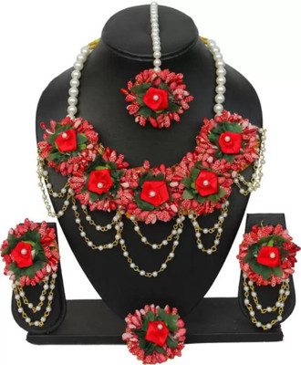 SHAGUN FASHION BOUTIQUE Fabric Red Jewellery Set(Pack of 1)