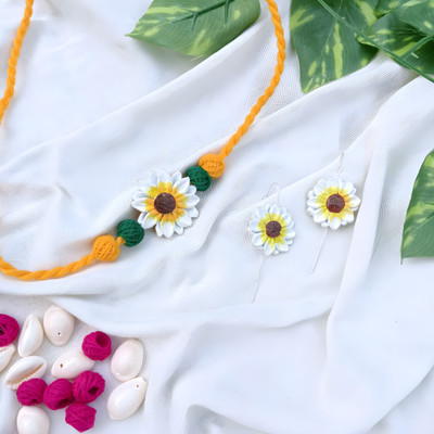 SUZU Clay White, Yellow Jewellery Set(Pack of 1)