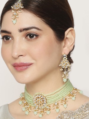 ANOUK Alloy Gold-plated Green, Gold, White Jewellery Set(Pack of 3)