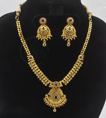 gvg Alloy Gold-plated Pink Jewellery Set(Pack of 2)