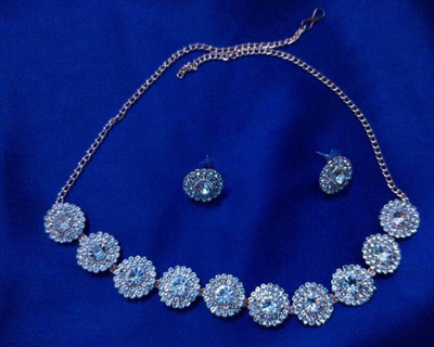 Aksh Enterprises Alloy Rhodium Rose Gold Jewellery Set(Pack of 3)